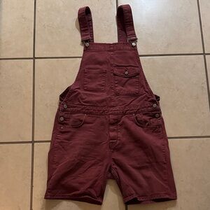 ASOS Men's Dark Red Overall Shorts